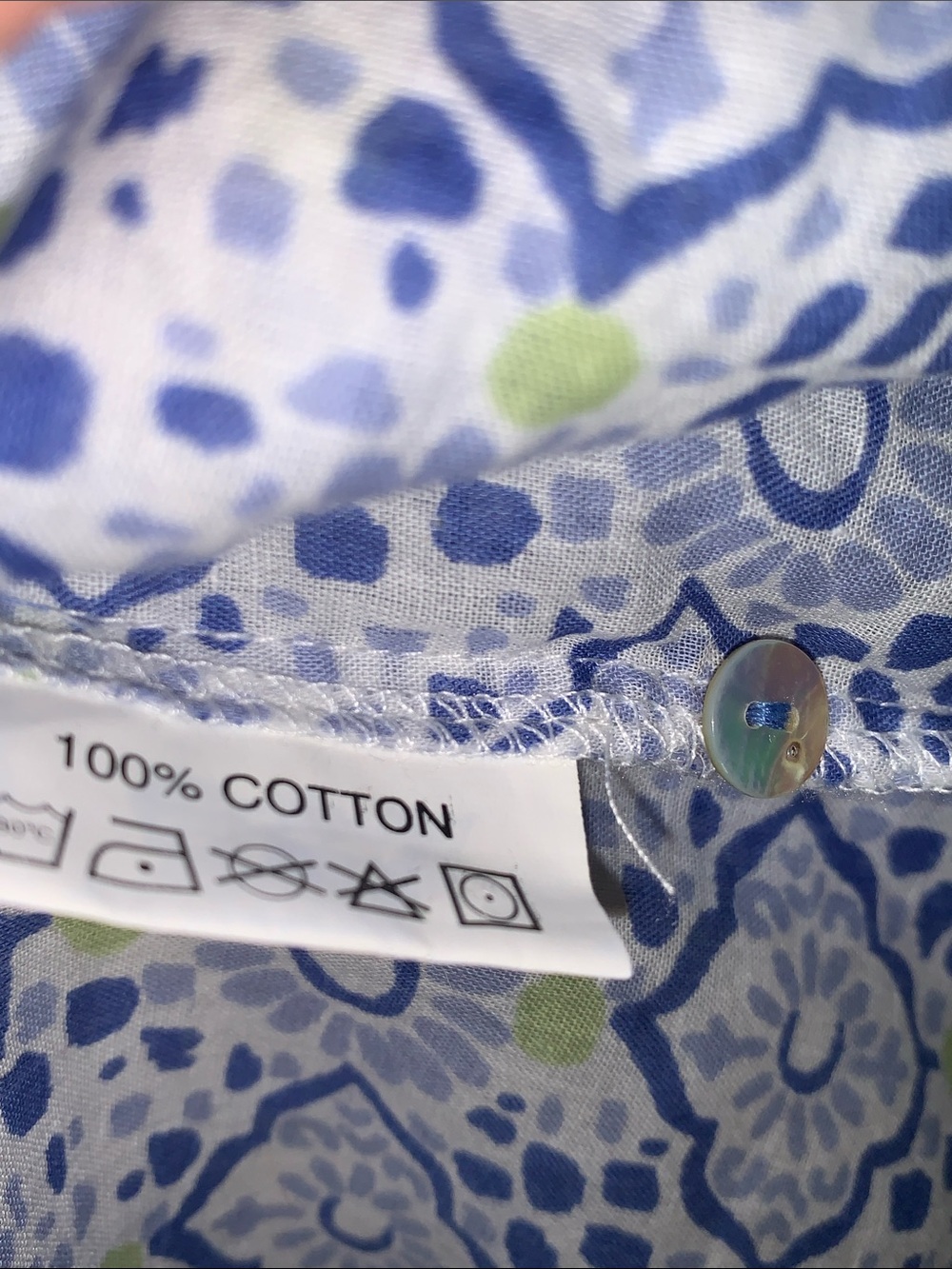 BluThreads by Rockflowerpaper Blue & White Floral Print Top Lightweight - Picture 3 of 6